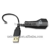 blak High Speed 480Mbps USB2.0 Lan Card with cable,with led light