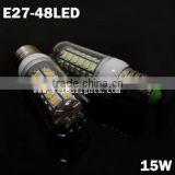 E27 led corn light bulb 15W 48pcs 5730 leds corn bulb light e27 220~240VAC/110VAC corn lamp high quality 3 years warranty