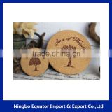 China Exporter decorated wooden cork cup coasters
