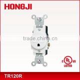 15A/125V Single Receptacle Tamper Resistant 5-15R UL Approval Commercial Grade Side Wired Only 2 Pole 3 Wire Grounding