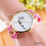 New Classic Geneva Ethnic Braided Analog Quartz Chain Jetaime Stainless Steel Watch thumbnail-5