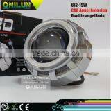 Hot Sell Double Angel Eyes Motorcycle LED Headlight With Projector Lens thumbnail-3
