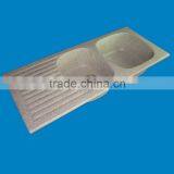 Popular Sale Acrylic Solid Surface Resin Pure White Double Bowl Kitchen Sink thumbnail-4