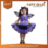 Dark purple bat 1piece dress kids halloween costume