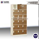 Fashionable 18 Door Brown Steel Clothing Locker Thin Edge Design Wardrobe Steel Gym Storage Locker thumbnail-2