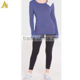 100% Cotton Long Sleeves t Shirt Women Curved-hem Pocket t Shirts Wholesale thumbnail-4