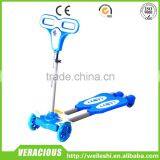 CE EN71 3 Wheel Double Pedal Folding Manual Pedal Push 120/80mm Kids Kick Scooter