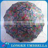 24"double Layer 16K Folower Design Women Umbrella thumbnail-4