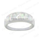 Wholesale Synthetic Opal Rings Unisex Wirte Opal Ring thumbnail-2