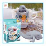 Cute Silicone Tea Infuser Mr and Mrs ManaTea, Set of 2, Grey and Pink, Cute Animal Shaped Silicone Tea Strainer