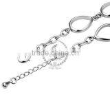 18KGP Platinum Plated Crystal Rhinestone Blue Austria Crystal Elements Women Drop Charm Bangle Bracelet Fashion Jewelry B001 thumbnail-2