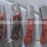 OEM Handmade Damascus Collection Folding Knife, Mountain Hiking Small Knife, Natural Wood Handle thumbnail-6
