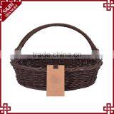 Wholesale PE Wicker Woven Empty Fruit Basket Handicraft Basket With Handle thumbnail-3