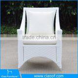 Luxury Outdoor White Rattan 4 Seaters Dining Table thumbnail-5