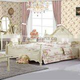 Contemporary Bedroom Solid Wooden Furniture Set,Simple Asian style Wood Bed,Lovely Girl's Bedroom Upholstered Bed Set