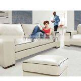 White Color Genuine Leather Sofa Set | Living Room Sofa Made in Leather or Fabric B400009 thumbnail-1