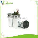 Large Galvanized Antique Metal Table Tall Flower Vase thumbnail-1