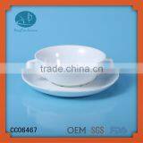 Hot Sale Cheap White Two Handle Ceramic Soup Bowl Wholesale,280cc Soup Cup Wholesale,promotional Soup Cup With Handle thumbnail-1