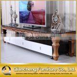 Modern Marble Surface Stand TV With Stainless Steel Feet thumbnail-3