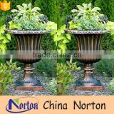 Traditional garden urns polished bronze flowerpot for sale NTBF-FL013L