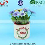 BSCI Audit Factory With Screenprinting Linen Xmas Felt Planter Pot thumbnail-3