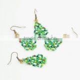 Christmas Jewelry Beaded Earrings Green Earrings Christmas Tree Earrings thumbnail-4