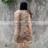 CX-G-B-100A New Fashion Hand Made Real Raccoon Fur Vest thumbnail-5