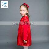 2017 New Arrival Girls Casual Party Dress Together With Leather Girls Long Sleeve Frock thumbnail-3