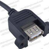 High Quality USB Female Screw Lock Panel Mount Industrial Grade USB Extension Cables thumbnail-1