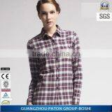 OEM Women Fashion Plaid Fannel Casual Shirt Factory Price thumbnail-3