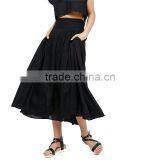 2017 OEM Irregular Black Umbrella-shaped High Waisted Maxi Skirt thumbnail-2
