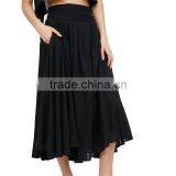 2017 OEM Irregular Black Umbrella-shaped High Waisted Maxi Skirt thumbnail-3