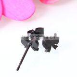 Stainless Steel Bowknot Stud Earring Findings Earring Stud Simple Earring thumbnail-5