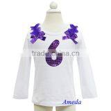 Girls Bling Purple 1st - 6th Birthday White Long Sleeves Tee thumbnail-6