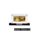 Qatar 500 Gold Banknote Wooden Base thumbnail-1