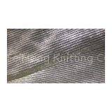 Shiny Silver Double Knit Wool Fabric , Soft Printed Undercoat Velvet Cloth