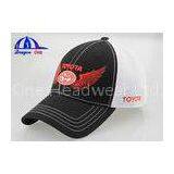 Cotton And Polymesh Fitted Baseball Caps With Printing And Embroidery Logo thumbnail-1