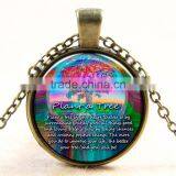 XP-TGN-LT-127 Best Price Mandala Gemstone Life Tree Charm Cabochon Round Glass Antique Time Gem Necklace In Glass thumbnail-2