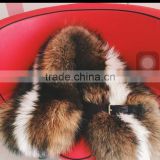 YR152 Natural Color Latest Style Real Raccoon Fur Scarf Shawl