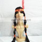 Native Indian Plaits Feather Indian Women Hair Wig thumbnail-2