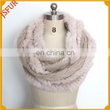 Winter Wrap Made With Rabbit Fur Wool Knit Scarf