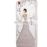 Wedding Dress Girl Design Shining Bling Crystal TPU+PC Phone Case IMD Mobile Accessories For IPhone 7 7 Plus thumbnail-5