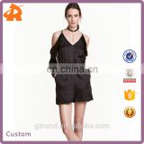 2017 China factory direct cold shoulder sexy womens playsuit with spaghetti strap
