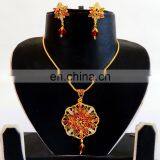 Gold Plated Pendant Set - South Indian One Gram Gold Plated Pendant Set-Traditional Look With Chain & Gold Plated Pendant Set thumbnail-2