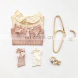 2020 Autumn Ins Baby Girl Pullover Lotus Leaf Collar Hollow Knit Sweater Baby Sweater Long Sleeve Thin thumbnail-2