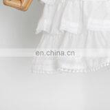 TWOTWINSTYLE Patchwork Ruffle Dress For Women V Neck Lantern Sleeve Hollow Out Elegant White Dresses thumbnail-6