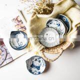Japanese Style Household Cartoon Hand-painted Cat Ceramic Bowl Children's Rice Seasoning Bowl Dipping Ceramic Dish thumbnail-5