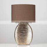 Japan Style Simple Custom Luxury Gold Indoor Lighting Ceramic Base Royal Antique Brown Bedside Lamps for Hotel thumbnail-4