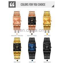 SKMEI 9263 Brand 3ATM Square Dial Men Luxury Wristwatches Stainless Steel Business Quartz Watch thumbnail-5