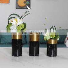 White Marble Cylinder Vase Cylinder Home Decor Marble Desk Ornaments thumbnail-3